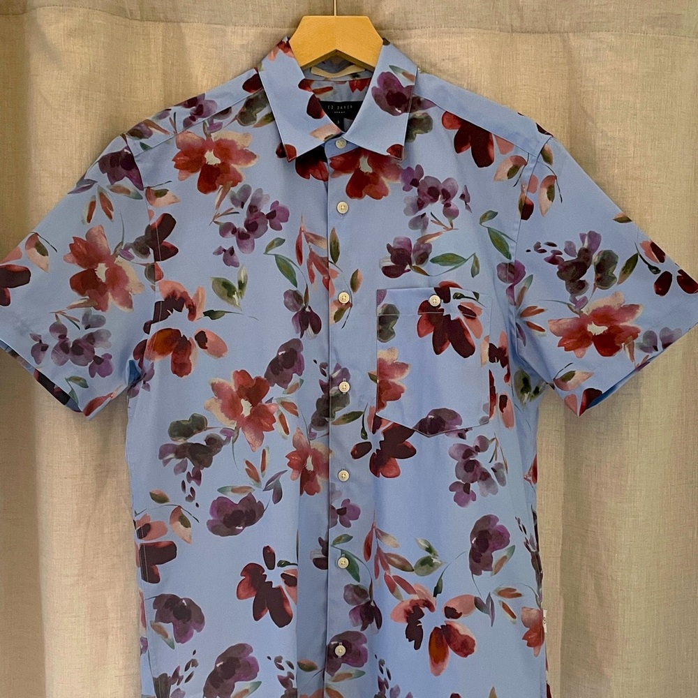 NEW Ted Baker Floral Print Button Up